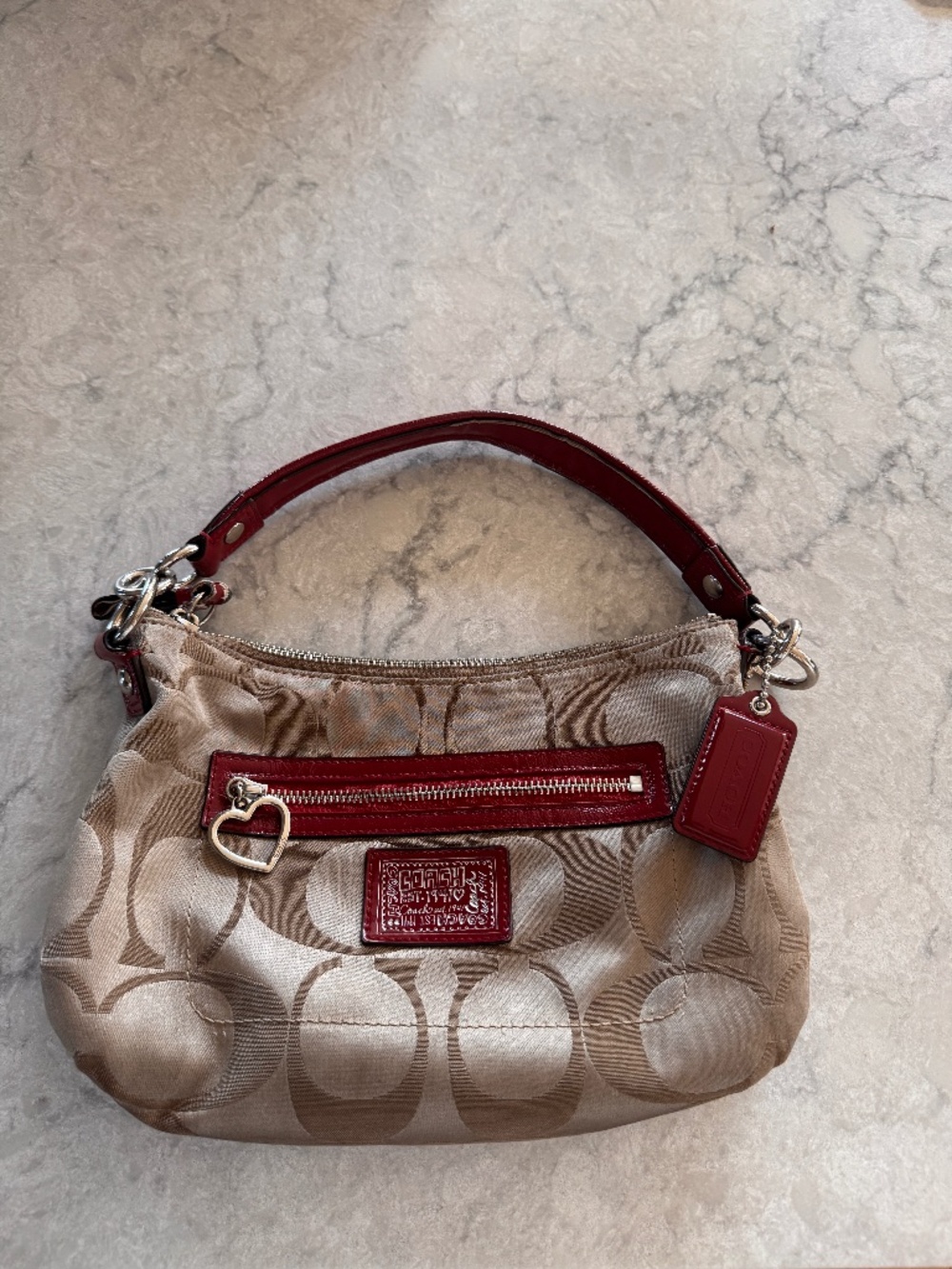 Coach Poppy Signature Satin Shoulder Bag – Chic Y2K Glam ✨